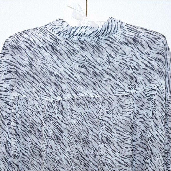 All Saints Bernie Zed Zebra Print Sheer Shirt - Picture 11 of 14